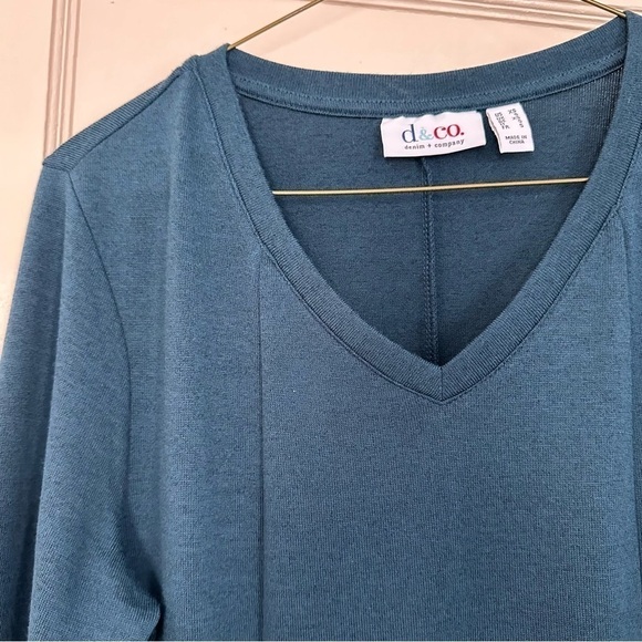 Denim & Co Top  Swing Style Front Pockets Long Sleeve Oversized XS - Picture 4 of 12